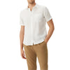 R.M.Williams Mens Short Sleeve Regular Linen Shirt (White)