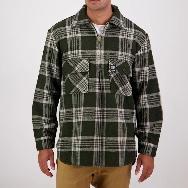 Front of Swanndri Men's Ranger Bush Shirt in Woodlands Check