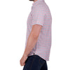 Side view of Thomas Cook Mens Nelson Check Tailored Short Sleeve Shirt in Navy/Red