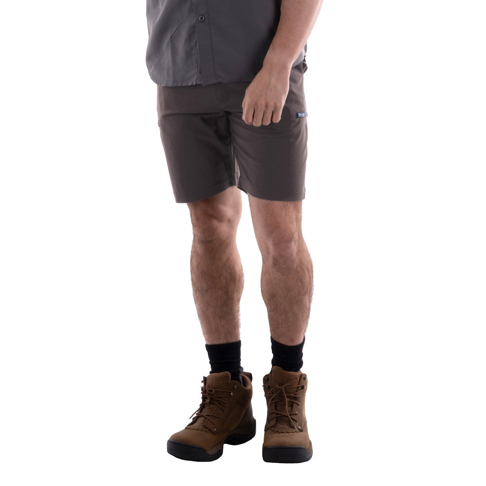 Front view of Thomas Cook Mens Walcott Adventure Shorts in Charcoal