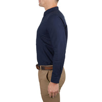 Side of Thomas Cook Mens Linen Tailored Long Sleeve Shirt in Navy