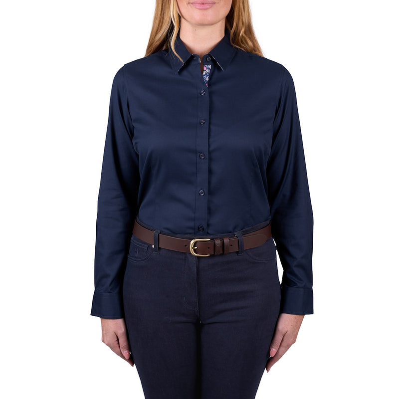 Front of Navy Thomas Cook Women's Kelsey Long Sleeve Shirt