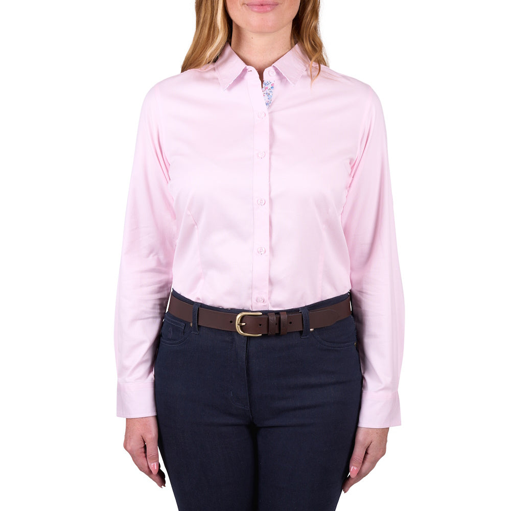 Front of Pink Thomas Cook Women's Kelsey Long Sleeve Shirt