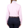 Back of Pink Thomas Cook Womens Kelsey Long Sleeve Shirt with floral print collar up