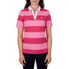 Front of Thomas Cook Womens Bella Short Sleeve Polo in Pink/Red