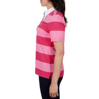 Side of Thomas Cook Womens Bella Short Sleeve Polo in Pink/Red