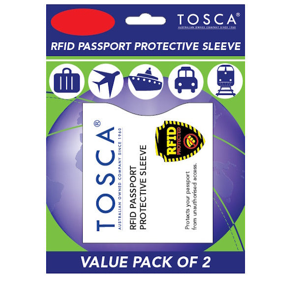 Tosca RFID Passport Sleeve 2 Pack