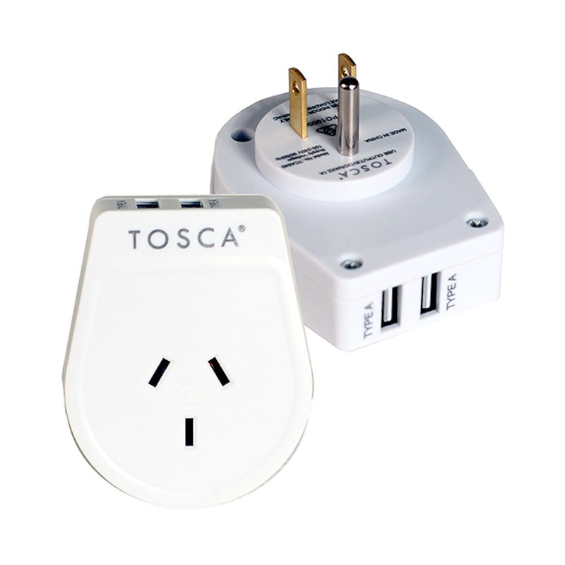 Tosca OB Travel Adaptor with USB for USA or Canada