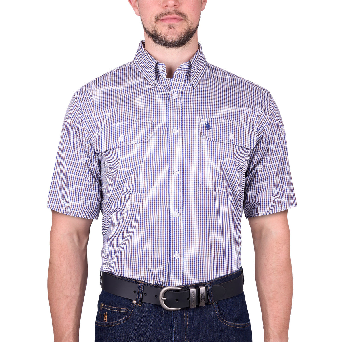 Thomas Cook Mens Wentworth Check 2 Pocket Short Sleeve Shirt