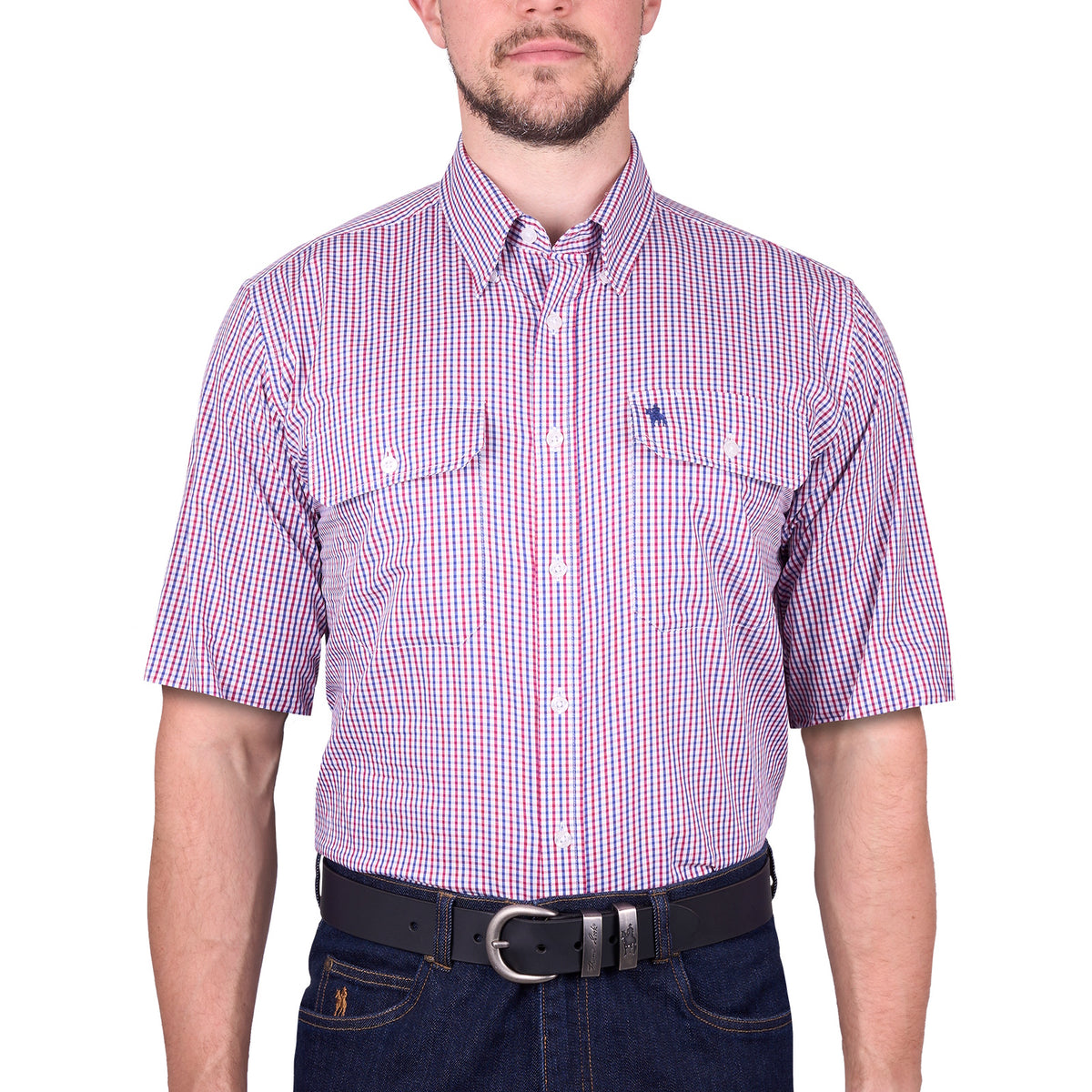 Thomas Cook Mens Wentworth Check 2 Pocket Short Sleeve Shirt