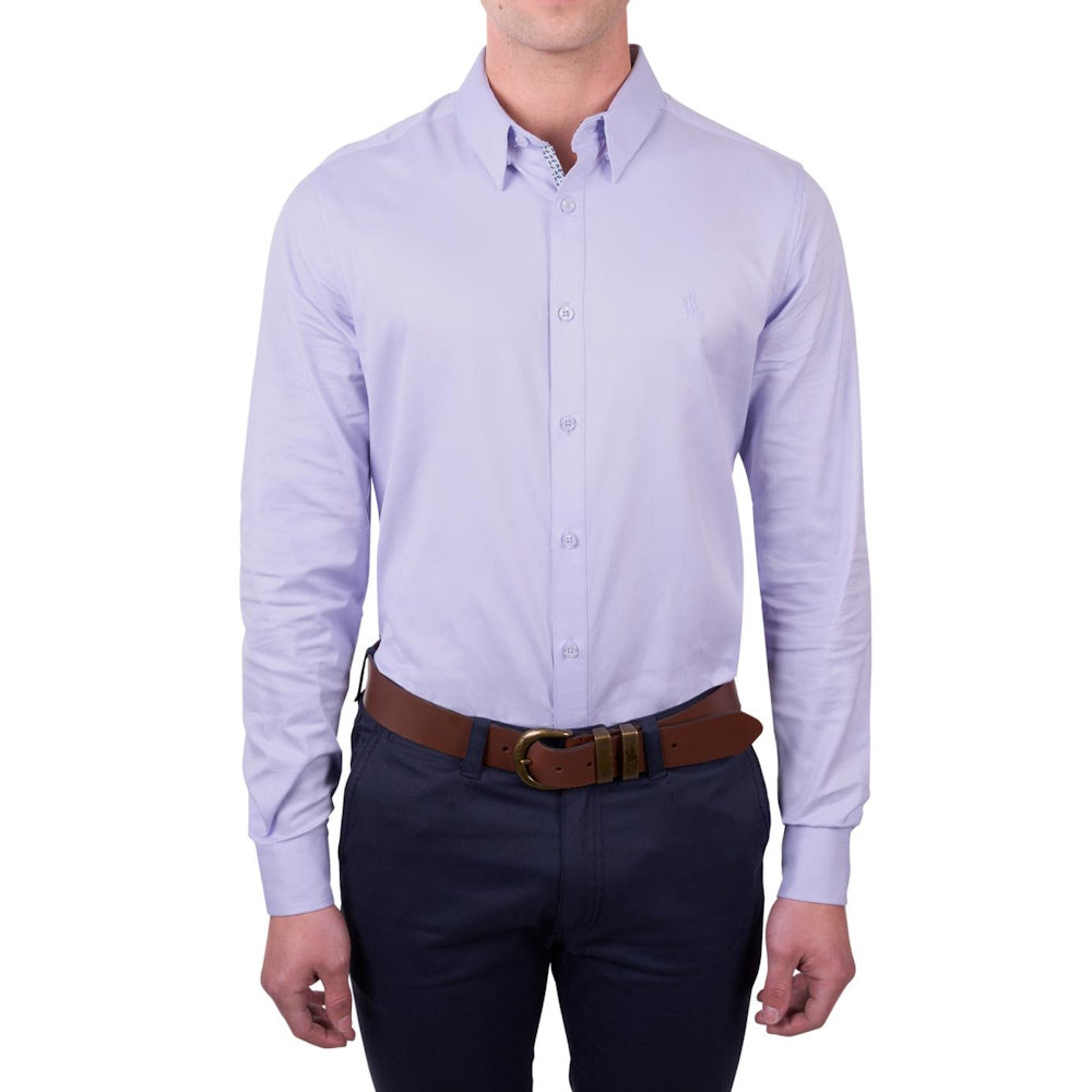 Front of Purple Thomas Cook Mens Callum Tailored Long Sleeve Shirt