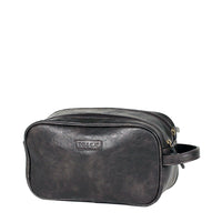 Tosca Vegan Leather Wash Bag in Black