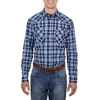 Front of Wrangler® Mens Ben Logo Sleeve Shirt