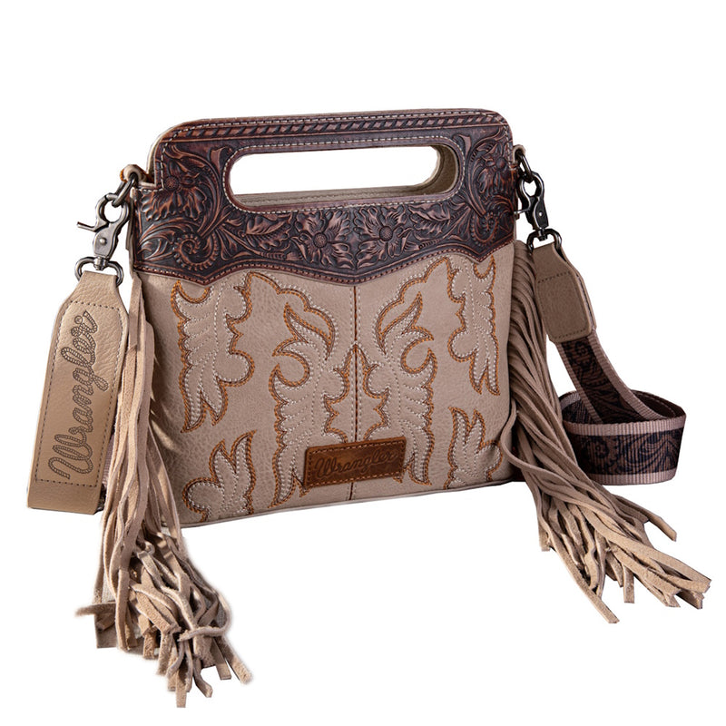 Wrangler® Embroidered Fringe Crossbody Bag