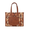 Back of Tan Wrangler® Aztec Crossbody Tote Bag