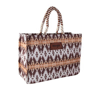 Front of Wrangler® Southwestern Oversized Tote Bag in Coffee