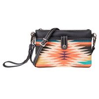 Front of Black Wrangler® Aztec Clutch Bag