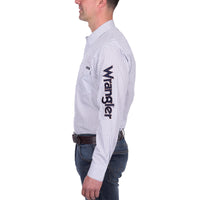 Wrangler® Mens Brent Print Logo Western Long Sleeve Shirt