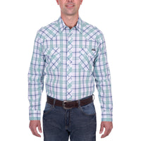 Wrangler® Mens Jacob Check Western Long Sleeve Shirt