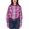 Wrangler® Womens Molly Check Western Long Sleeve Shirt