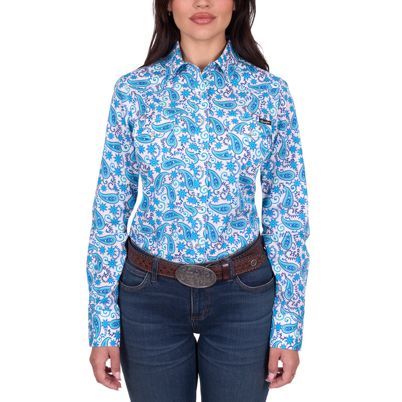Wrangler® Womens Alissa Print Western Long Sleeve Shirt