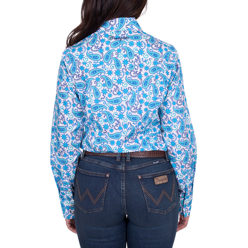 Wrangler® Womens Alissa Print Western Long Sleeve Shirt