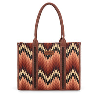 Wrangler Nevada Tote bag with tribal pattern and brown handle