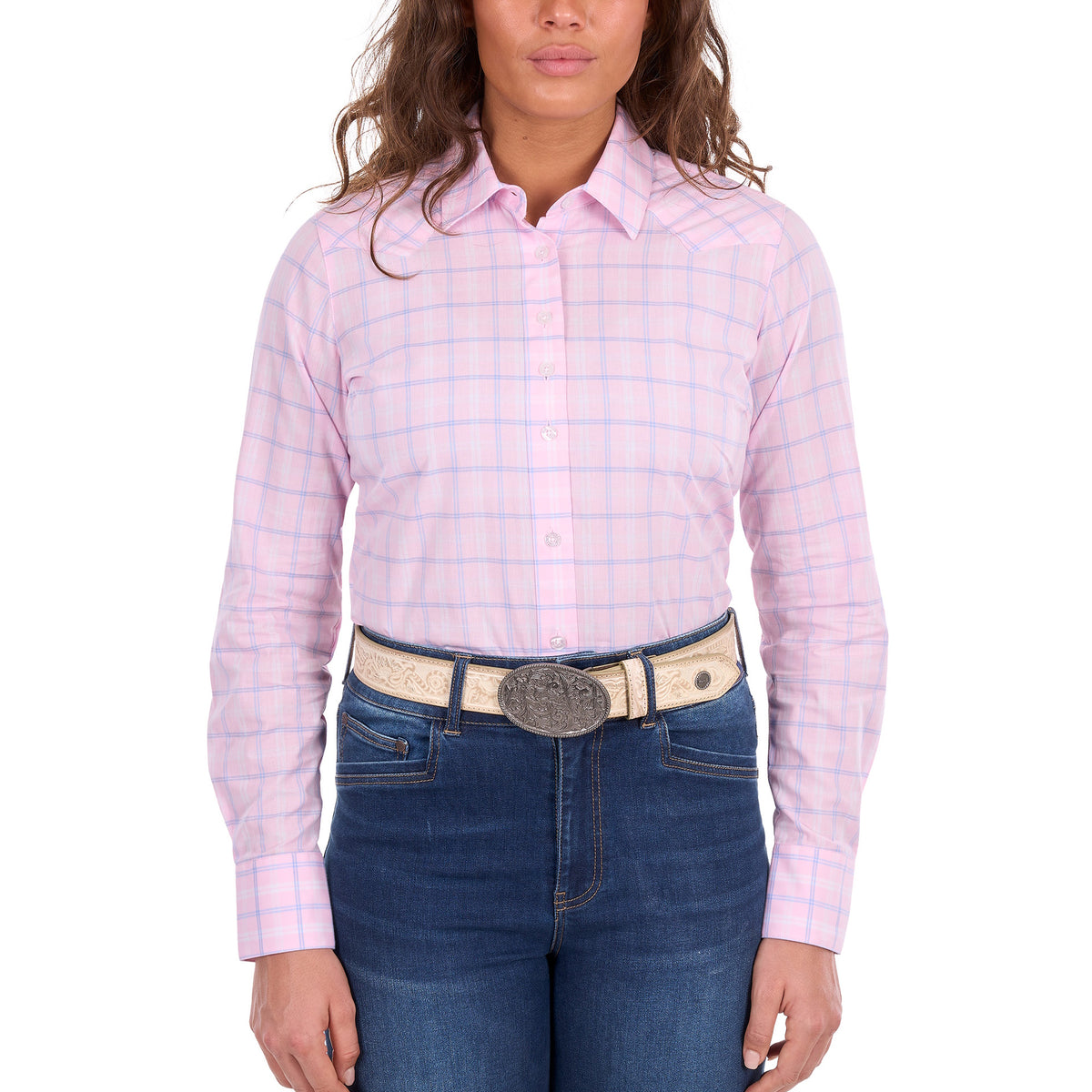 Wrangler® Womens Essie Check Western Long Sleeve Shirt