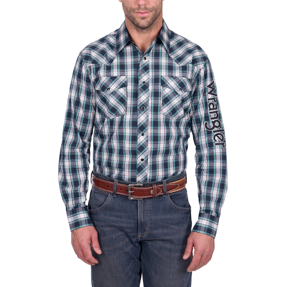 Wrangler® Mens Dustin Logo Long Sleeve Shirt