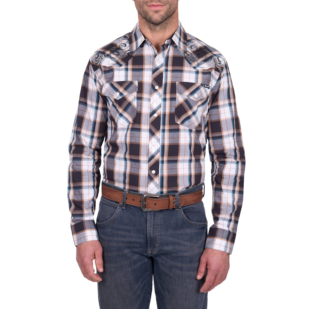 Wrangler® Mens Ricky Embroidered Long Sleeve Shirt