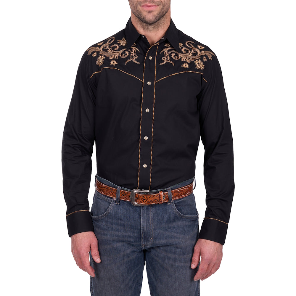 Wrangler® Mens Luke Embroidered Long Sleeve Shirt