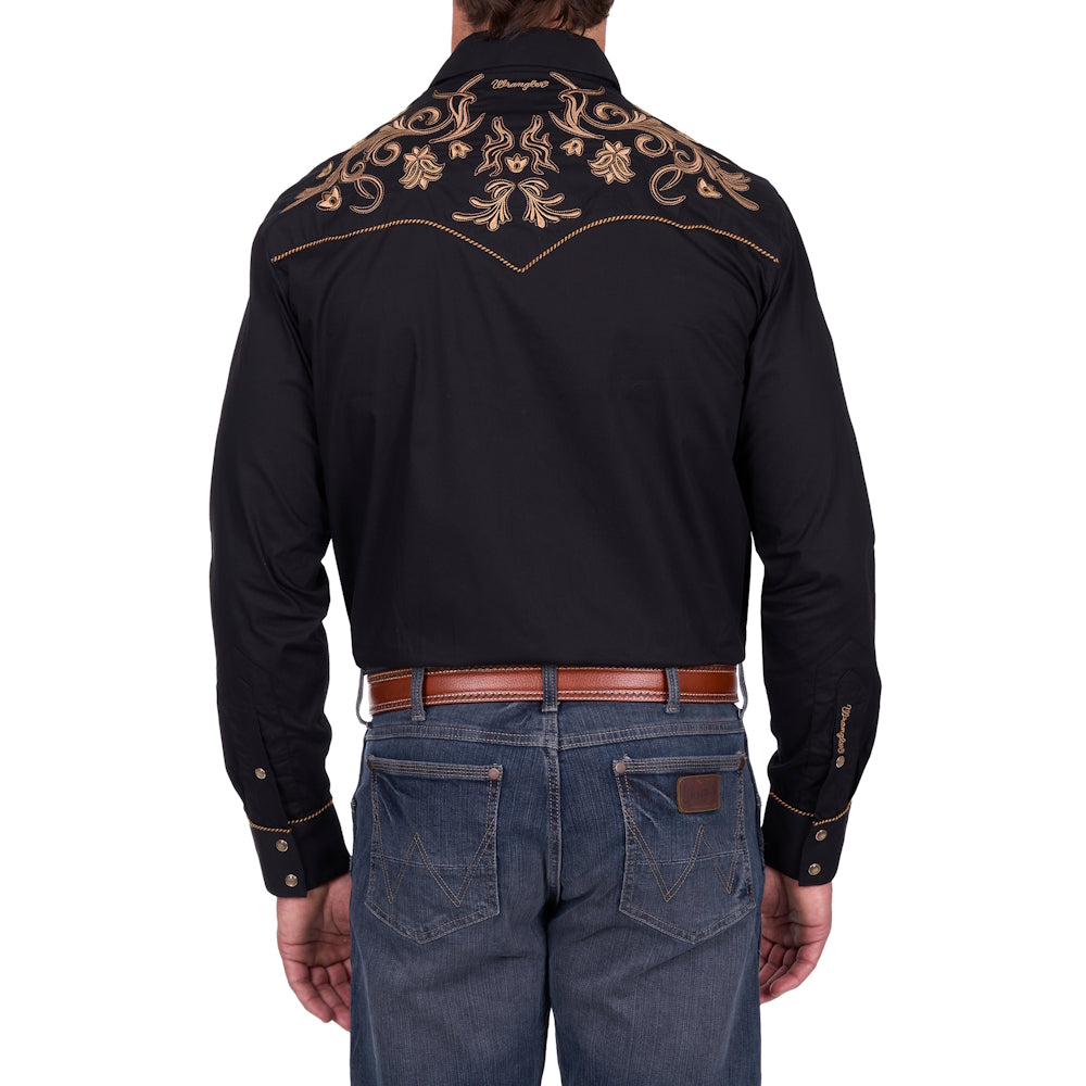 Wrangler® Mens Luke Embroidered Long Sleeve Shirt