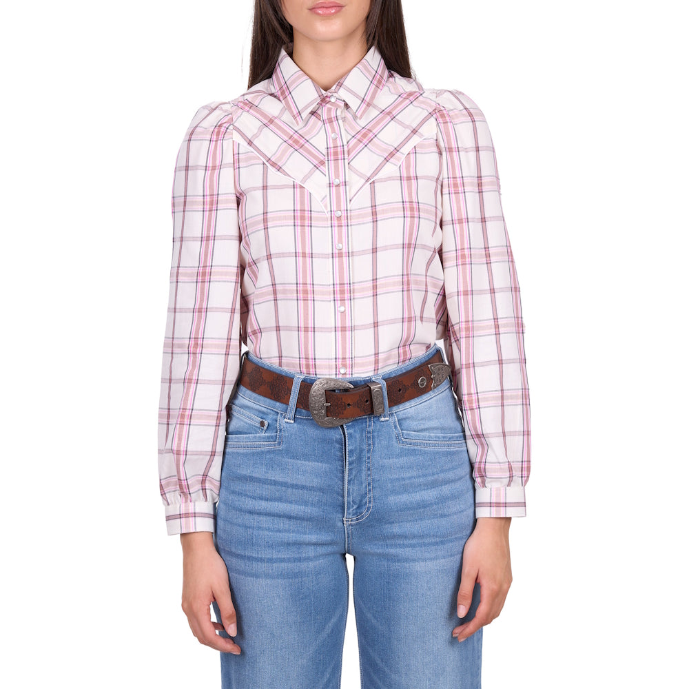 Wrangler® Womens Henley Western Long Sleeve Shirt