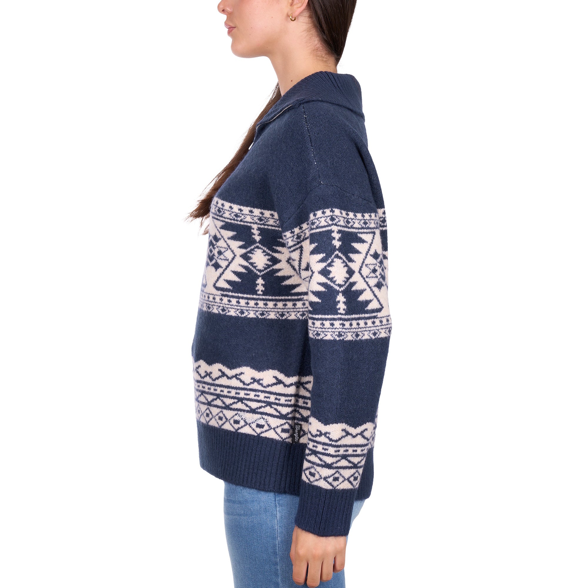 Wrangler® Womens Lacey Knitted 1/4 Zip Pullover