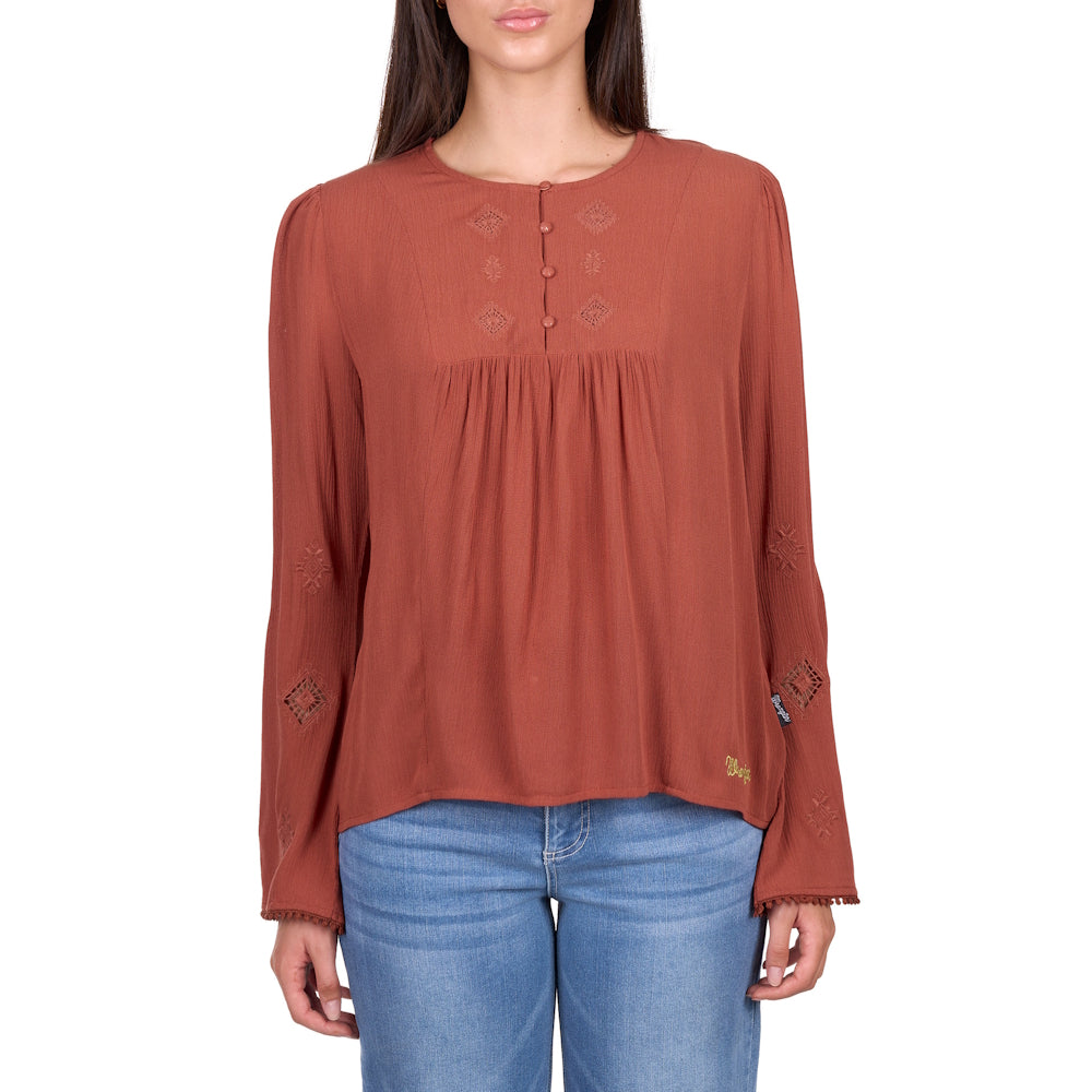 Wrangler® Womens Roxana Long Sleeve Blouse