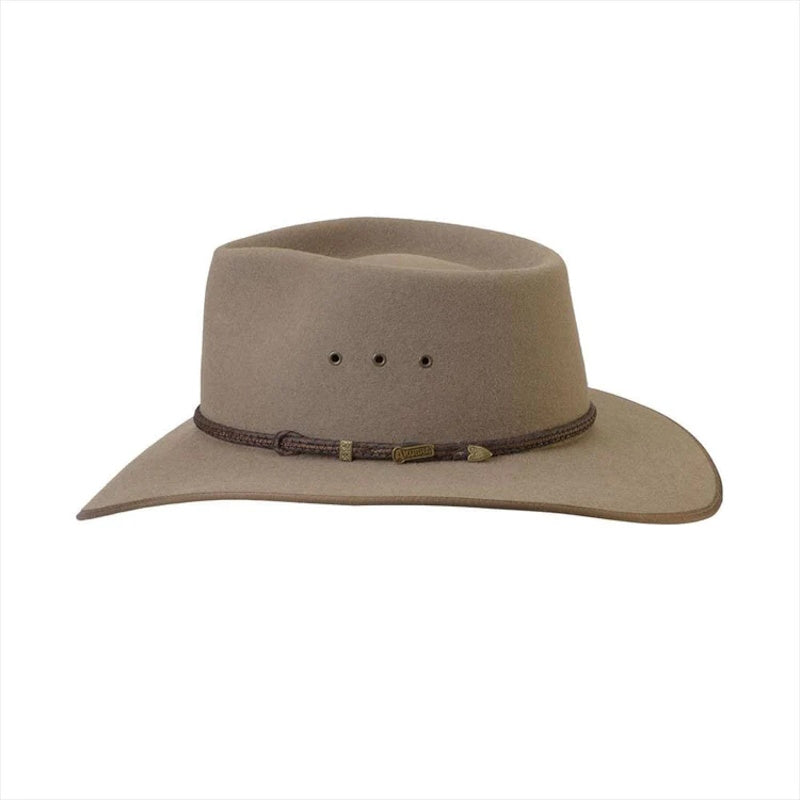 Side of Akubra Cattleman Hat in Bran