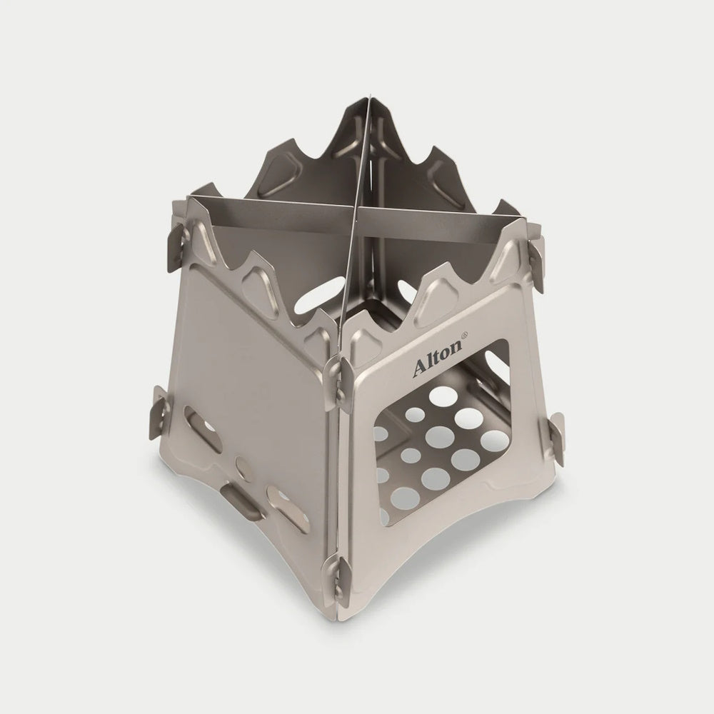 Top down of Alton Goods Titanium Flatpack Twig Stove