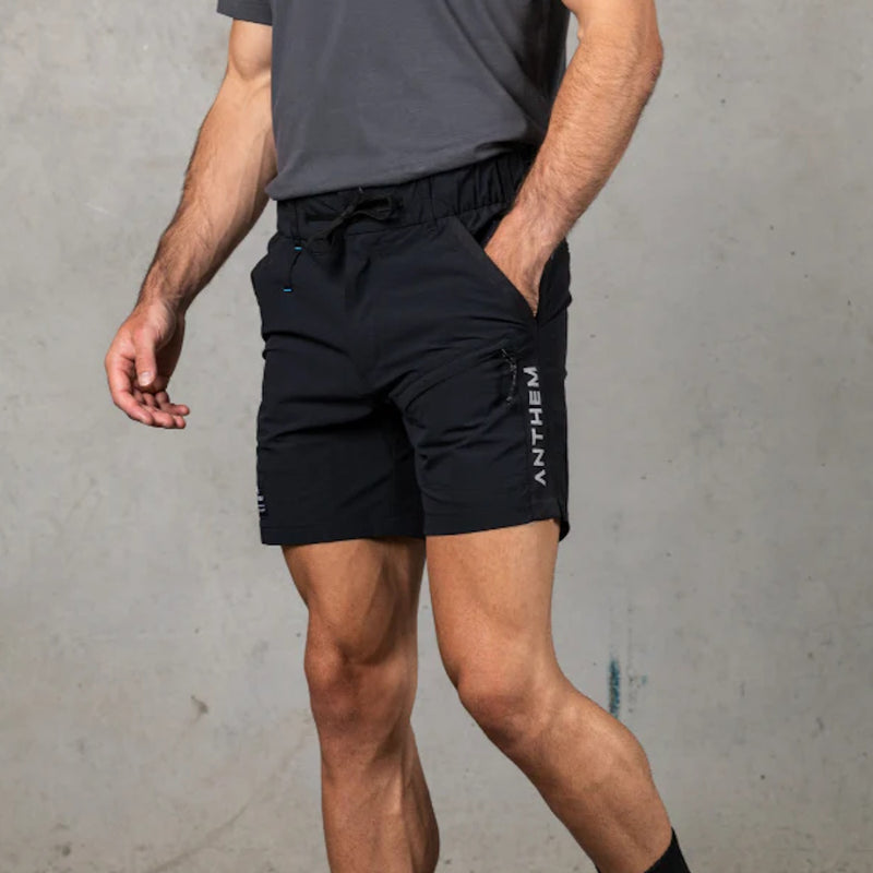 Front of Anthem Mens Triumph Shorts in Black