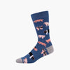 Blue sock with pig pattern