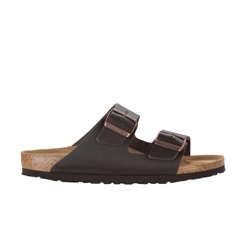 Side of Brown Birkenstock Arizona smooth leather sandal