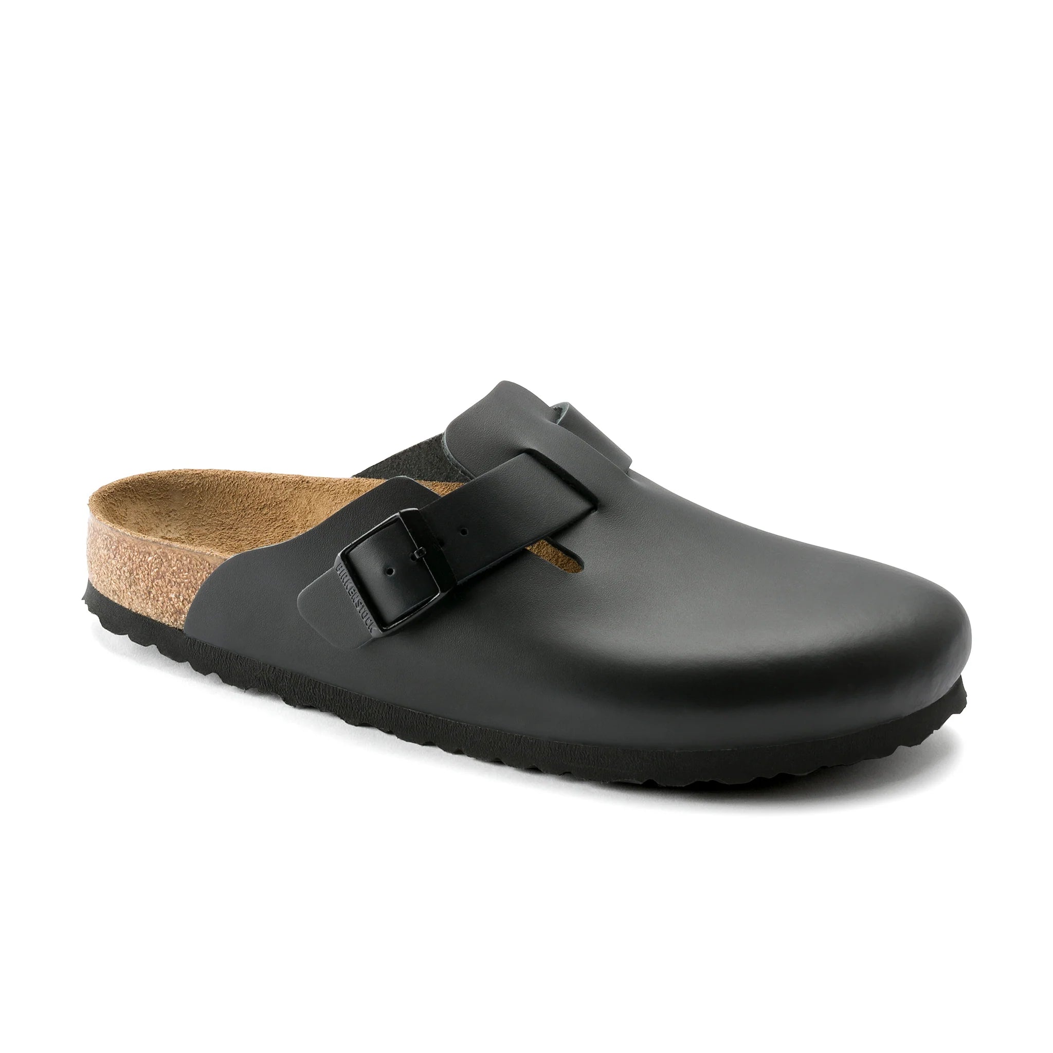 Birkenstock Boston Smooth Leather Sandal (Black)