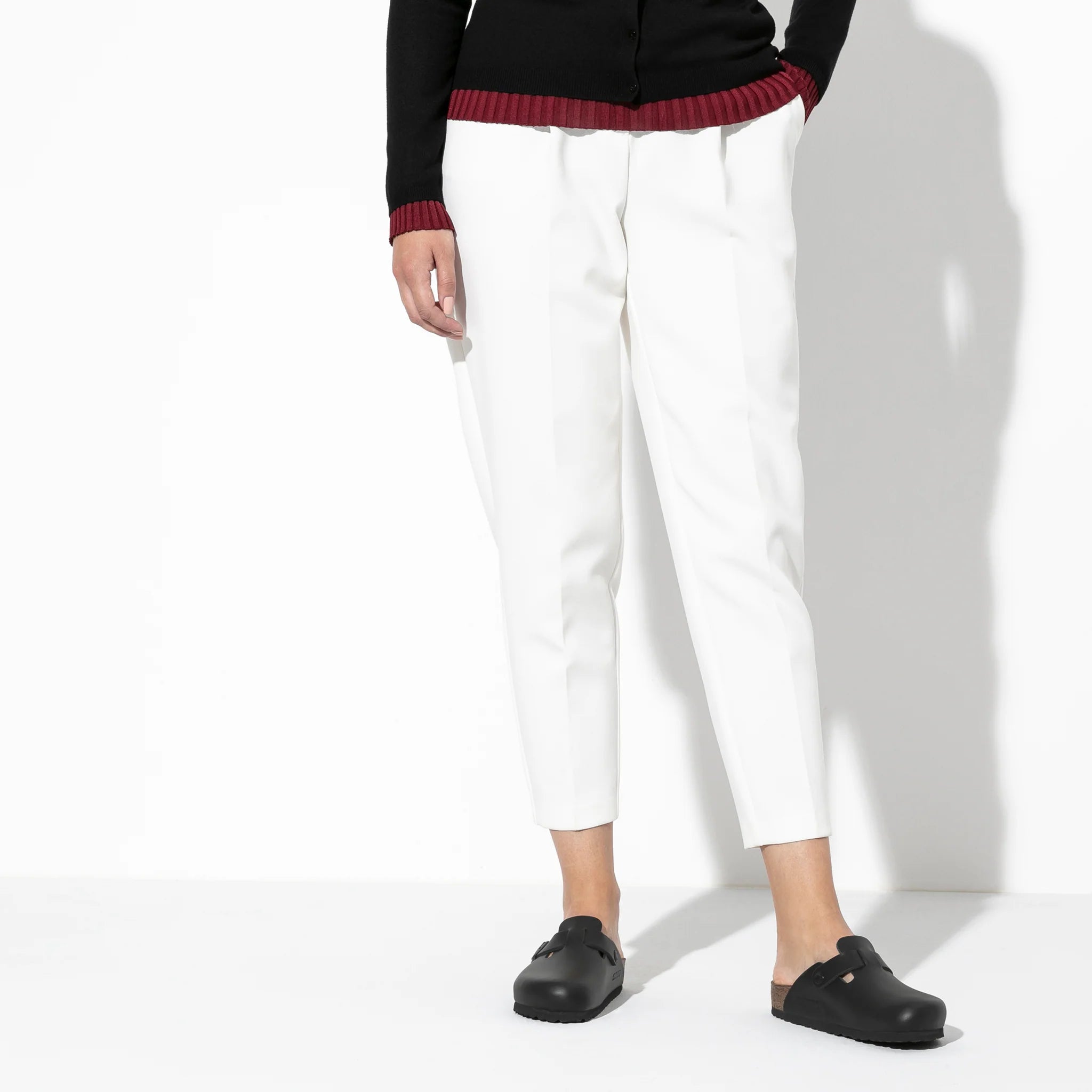 Birkenstock Boston Smooth Leather Sandal (Black)