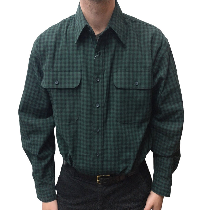 Bisley Mens Long Sleeve Brushed Shirt in Forest Green