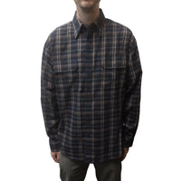 Bisley Mens Long Sleeve Brushed Check Shirt (Dark Navy)