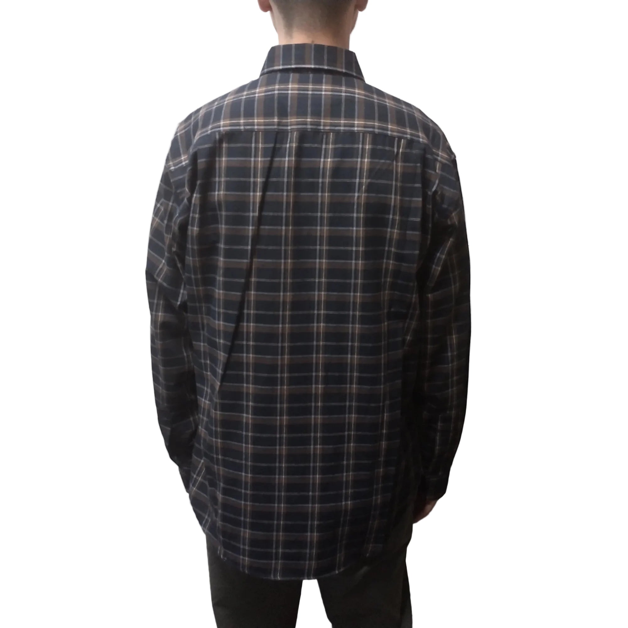 Bisley Mens Long Sleeve Brushed Check Shirt (Dark Navy)