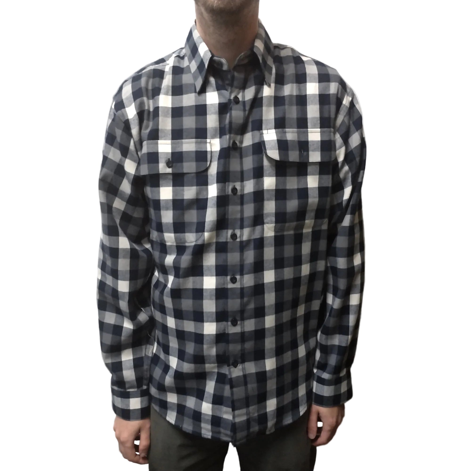 Bisley Mens Long Sleeve Brushed Check Shirt (Dark Blue)