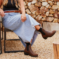 Blundstone 1673 Womens Leather Heeled Boots (Antique Brown)