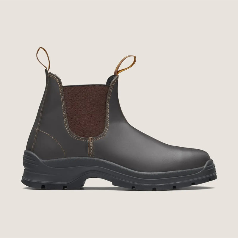 Side view of Blundstone 405 Non Safety Elastic Sided Work Boot in Brown