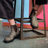 Close up of Blundstone 585 Urban Boots on stool foot