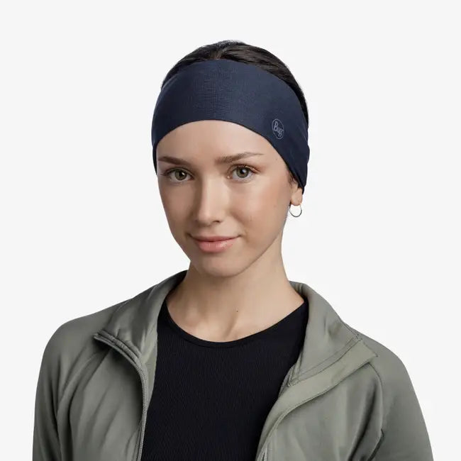 Buff Coolnet UV Wide Headband (Solid Night Blue)